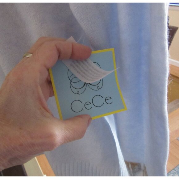 New w Tags, Cece Women's Light Blue Mock Sweater Medium Neck - Picture 6 of 6